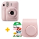 Pack Instax mini 12 Blossom Pink + funda + carga 20 fotos